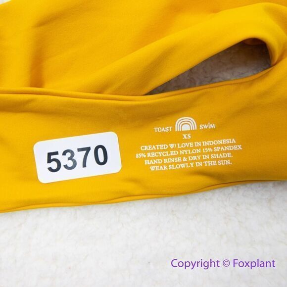 NEW Free‎ People x Toast Signature One-Shoulder Bikini top in mustard, XS - Picture 7 of 7
